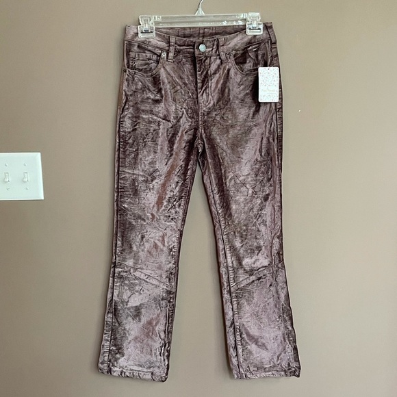 NWT Free People Velvet Crop Pants Taupe Size 26 - Picture 4 of 11